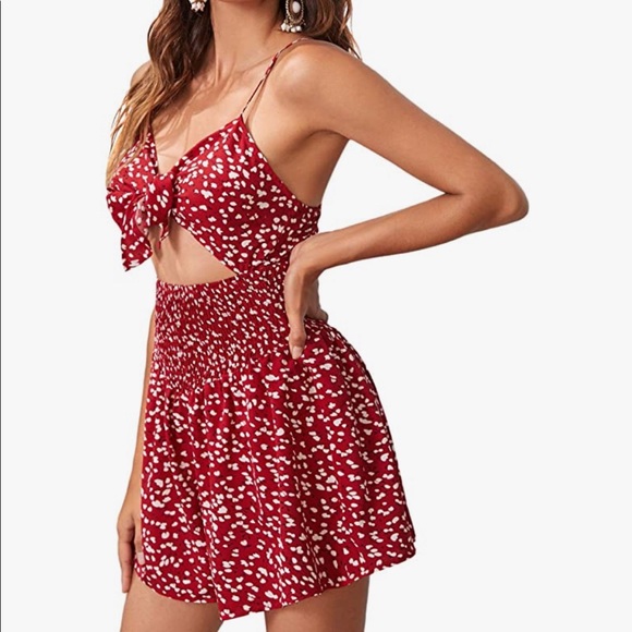 Red Floral Romper - Picture 8 of 10